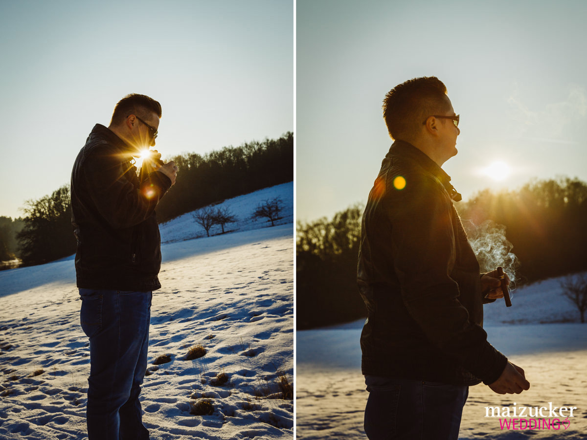 Engagement Shooting im Schnee, Heiraten 2017, Hochzeitsfotografin Daggi Binder, maizucker-wedding